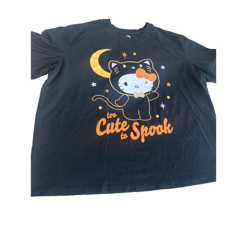 Hello Kitty Too Cute to Spook Halloween Tee XXL Black Cat Costume Sanrio